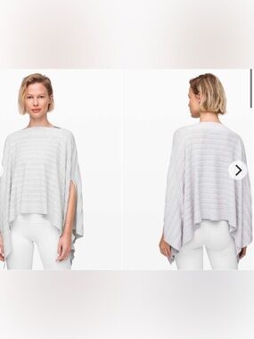 Lululemon Forward Flow Poncho Heathered Core Ultra Light Grey Cotton Silk Blend